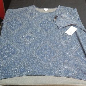 NWT XL LulaRoe Irma - Blue and Beige